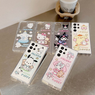 เคสโทรศัพท์มือถือ แบบใส ลายการ์ตูนคิตตี้ Kuromi Melody น่ารัก สําหรับ Samsung Galaxy S22 PLUS S23 ULTRA A12 A42 5G