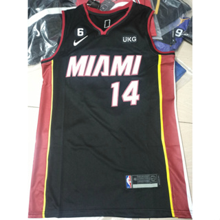 เสื้อกีฬาบาสเก็ตบอล ปักลาย NBA Miami Heat 14 Tyler Herro สีดํา สําหรับผู้ชาย 2023