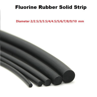 Solid Fluorine Rubber Strip Φ2~10mm  Viton Seal Strip FKM FPM Black  Fluorine O Type Rubber Strip High Temperature Resistance แถบยางฟลูออรีนแข็ง  ทนอุณหภูมิสูง สีดํา