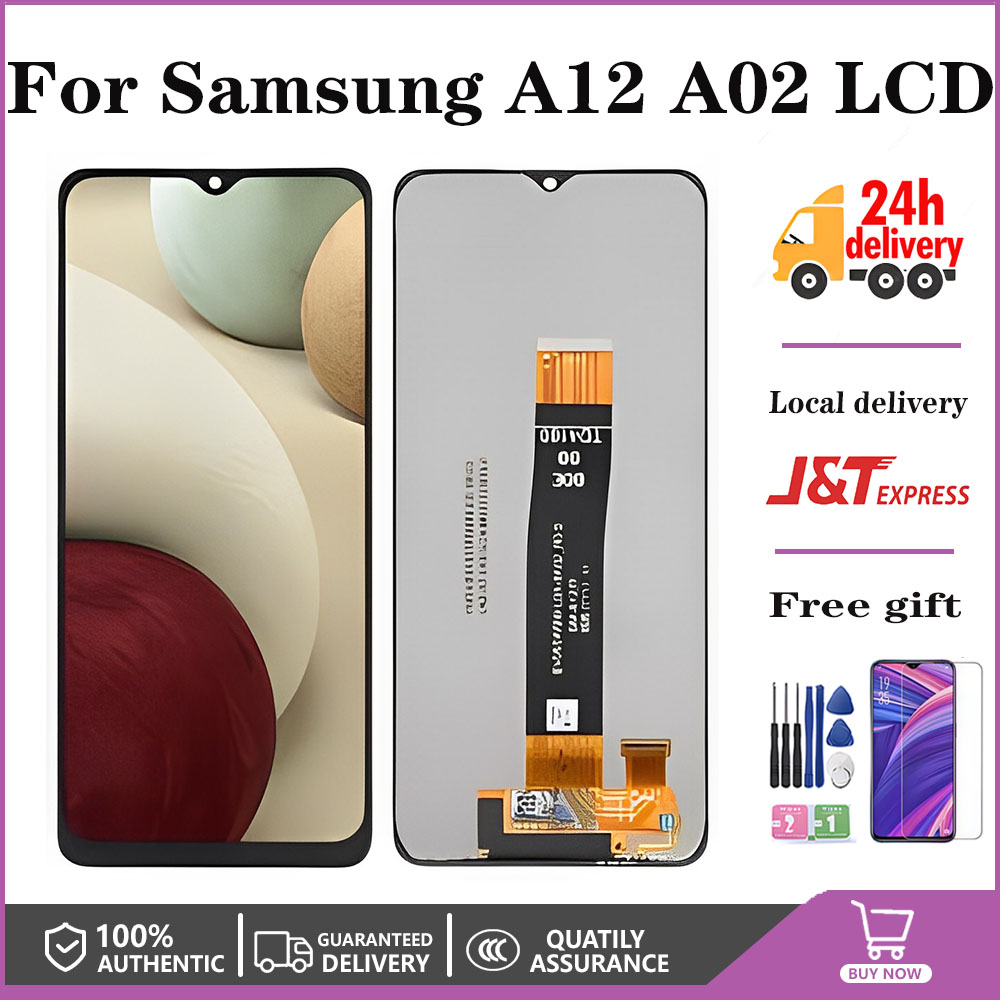 อะไหล่หน้าจอสัมผัส LCD สําหรับ Samsung Galaxy A12 A02 M12 M02 A125 A127 M127