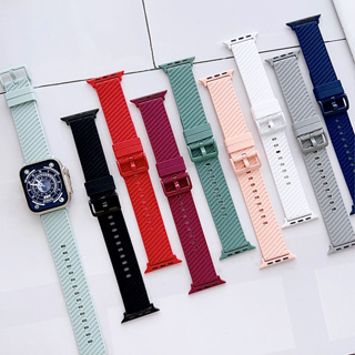 สายนาฬิกาข้อมือซิลิโคน สําหรับ Compatible for Apple Watch สาย Series 8 สายนาฬิกา Series 7 Series 6 สาย Series 5 4 3 2 1 se se2 สาย Ultra Strap Size 49 มม. 41 มม. 45 มม. 38 มม. 40 มม. 42 มม. 44 มม สายแอปเปิ้ลวอช 8 สายนาฬิกา Apple Watch