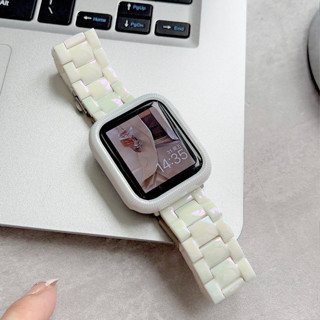 สายนาฬิกาข้อมือ เรเดียมแกะสลัก พร้อมเคส สําหรับ Compatible for Watch สายนาฬิกา Series 8 สาย Series7 Series6 สายนาฬิกา5 4 3 2 1 SE SE2 Ultra ขนาด 38 มม. 40 มม. 44 มม. 41 มม. 45 มม. 42 มม. 49มม สายแอปเปิ้ลวอช 8 สาย watch