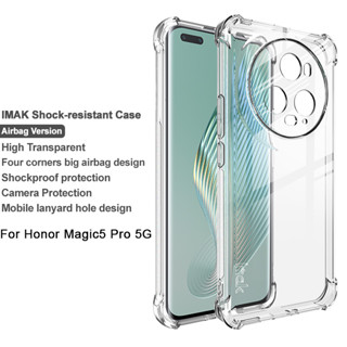 Imak เคสโทรศัพท์มือถือแบบนิ่ม TPU ใส กันกระแทก สีดํา สําหรับ Honor Magic 5 Pro 5G Magic5 Pro 5G