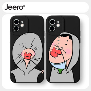 Jeero เคสคู่ เคสไอโฟน คู่รัก กันกระแทกซิลิโคนนุ่มน่ารักตลก เคสโทรศัพท์ Compatible for iPhone 15 14 13 12 11 Pro Max SE 2020 X XR XS 8 7 6 6S Plus พลัส HFF2936