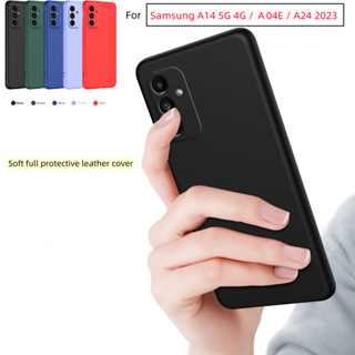 Liquid Flocking Phone Case For Samsung Galaxy A14 5G 4G Ａ04E A24 2023 Full Silicone Cove Case Soft Full Protection Leather Case