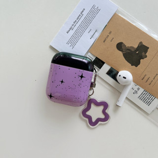 เคสหูฟัง ลายดาวสีม่วง สําหรับ airpods pro gen 2 1 2 3 pro case cover พร้อมพวงกุญแจ