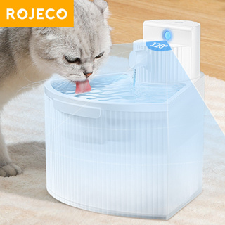 Rojeco น้ำพุแมวไร้สาย Wireless Drinking Fountain มีแบตเตอรี่ในตัว ขนาด 2.2 ลิตร น้ำพุแบบชาร์จไฟ สำหรับสัตว์เลี้ยง สุนัข แมว