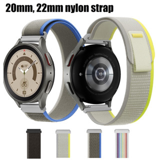 20มม. 22มม สายนาฬิกาข้อมือไนล่อน สําหรับ Nylon Strap For Samsung Galaxy watch 5 /5Pro/ Galaxy watch 4 Strap Classic Huawei watch GT2/GT3/GT3 pro/GT2 pro/GT Runner/ Amazfit Bip 3 Pro Strap /GTS 2/GTS 3/gts 2 mini/ Amazfit gts 4 mini/Amazfit bip u pro Strap