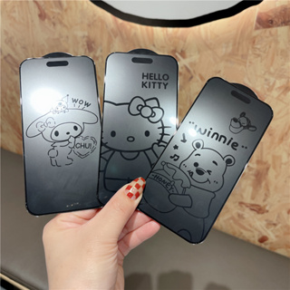 Winnie Kitty Kuromi ฟิล์มกระจก iPhone 14 Pro Max Screen Protector กระจกนิรภัย ไอโฟน11 iPhone12 ไอโฟน 13 Pro Max Screen Protector