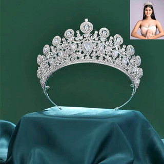 Miss International Queen of India Bride Crown มงกุฎ ประดับเพชร เพทาย อุปกรณ์เสริม สําหรับเจ้าสาว