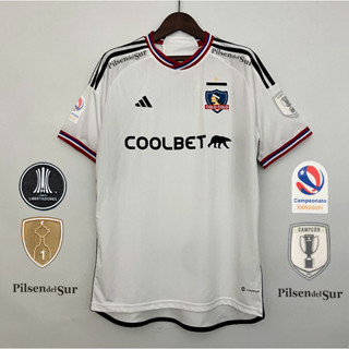 เสื้อกีฬาแขนสั้น ลายทีม Colo Colo 23 24 Fans version S-2XL เพิ่มชื่อ และตัวเลขได้