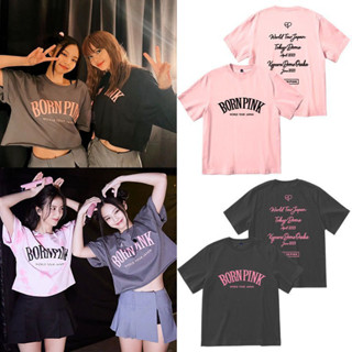 KPOP BLACKPINK BORN PINK WORLD TOUR JAPAN TOKYO DOME COTTON T-Shirt ผู้ชาย ผู้หญิง JISOO JENNIE ROSÉ LISA SAME เสื้อแขนสั้น แฟชั่นเกาหลี ซัมเมอร์ เสื้อยืดคอกลม