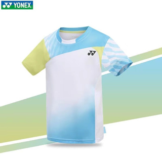 Yonex Youth เสื้อกีฬาแบดมินตัน แขนสั้น แบบแห้งเร็ว สําหรับผู้ชาย และผู้หญิง