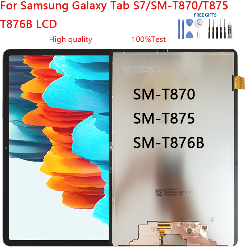 อะไหล่หน้าจอสัมผัส LCD แบบเปลี่ยน สําหรับ Samsung Galaxy Tab S7 SM-T870 T875 T876B