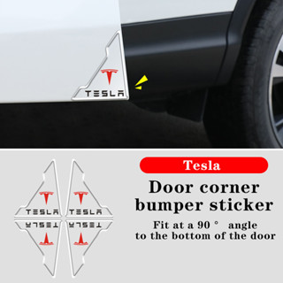 สติกเกอร์ซิลิโคน ป้องกันการชน สําหรับติดมุมประตูรถยนต์ Tesla รุ่น 3 X Model Y S