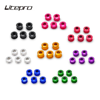 Litepro น็อตสกรูจานหน้ารถจักรยานเสือภูเขา 6.5 มม. สําหรับรถจักรยานเสือภูเขาแบบพับ 5 ชิ้น