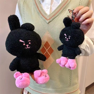 Bt21 BTS Lucky Cooky Black Edition Plush / Charm Kawaii Rabbit Animal Stuffed Doll กระเป๋าเป้สะพายหลังจี้พวงกุญแจการ์ตูนตุ๊กตา