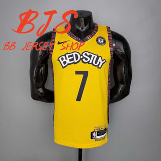 เสื้อกั๊กบาสเก็ตบอล NBA Brooklyn Nets สีเหลือง ที่ระลึก #เสื้อกีฬาบาสเก็ตบอล 7 Au Version Hot Press