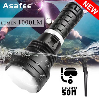 Asafee ไฟฉายดําน้ํา D855 P70 พลังงานสูง แข็งแรง มืออาชีพ ดําน้ําลึก ตอร์ชดําน้ํา ใต้น้ํา ทํางาน แสง ลาดตระเวน หลอดไฟ แม่เหล็ก ควบคุม สวิตช์ ไฟฉายดําน้ํา