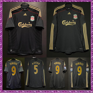 Gaopin 2009/2010 เสื้อยืดแขนสั้น ลาย Liverpools away สไตล์เรโทร