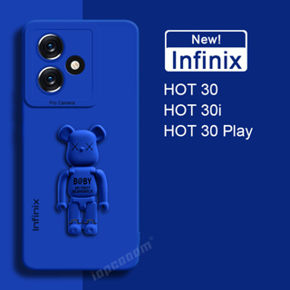 เคสโทรศัพท์มือถือ ซิลิโคนนิ่ม ป้องกันเลนส์กล้อง ลายหมีน่ารัก สําหรับ Infinix HOT 30 Play 30i 20 20S 20i 4G 5G