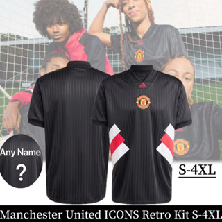 เสื้อกีฬาแขนสั้น ลายทีมชาติฟุตบอล Man U ICONS 22-23 MU ไซซ์ S-4XL ชุดเยือน สไตล์เรโทร สําหรับผู้ชาย