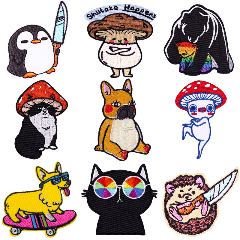 แผ่นแพทช์รีดร้อน ลายการ์ตูนสัตว์ DIY อุปกรณ์เสริม สําหรับตกแต่งเสื้อผ้า