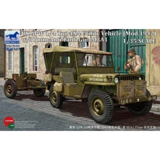 Bronco CB35107 1/35 US GPW 1/4 ตัน 4x4 ยานพาหนะ อเนกประสงค์ พร้อมปืน 37 มม. M3A1