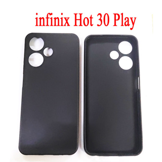 เคสโทรศัพท์มือถือ ซิลิโคนนิ่ม TPU สีดํา สําหรับ Infinix Hot 30 Play