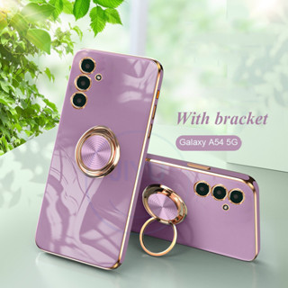 เคสโทรศัพท์มือถือ ซิลิโคน พร้อมแหวนขาตั้ง หรูหรา สําหรับ Samsung Galaxy A14 A54 A34 A04 A04s A24 A74 A04E