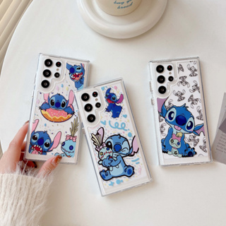 เคสโทรศัพท์มือถือ แบบใส ลายการ์ตูน Stitch น่ารัก สําหรับ Samsung Galaxy S21 FE S22 PLUS S23 ULTRA 5G