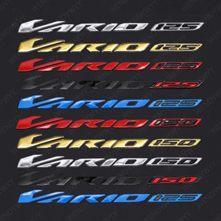 A Pair 3D Honda New Vario with 125 or 150 Emblem with Black Number Sticker 5 Colors for Left and Right Soft Plastic Motorcycle Accessories Decoration