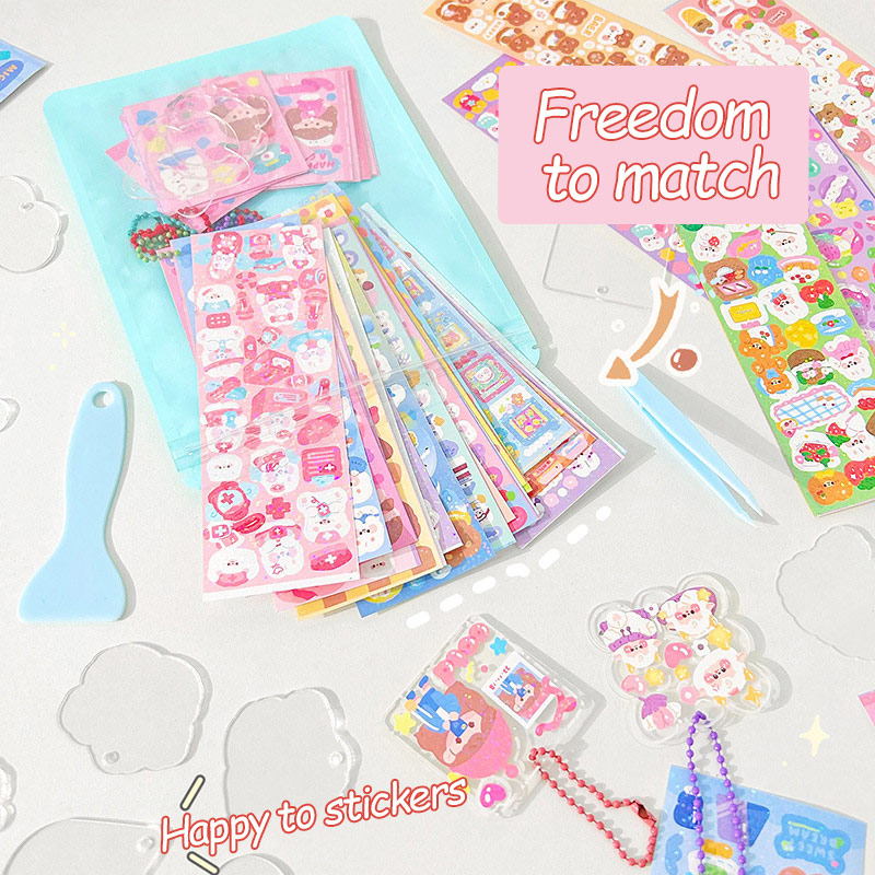 สติกเกอร์ฉลาก ลาย Guka น่ารัก สไตล์เกาหลี สร้างสรรค์ สําหรับติดตกแต่งเด็ก (23 แผ่น 58 แผ่น)