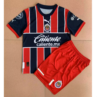 เสื้อกีฬาแขนสั้น ลายทีมชาติฟุตบอล Chivas Guadalajara 22 23 ชุดเยือน สําหรับเด็ก