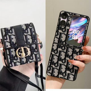 เคสป้องกันโทรศัพท์มือถือ แบบฝาพับ กันกระแทก ปักลายคลาสสิก สําหรับ OPPO Find N2 Find N2Flip