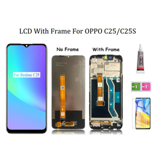 หน้าจอสัมผัส LCD พร้อมกรอบ แบบเปลี่ยน สําหรับ Realme C25 C25S