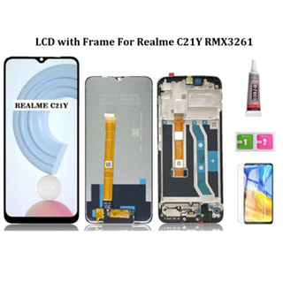 อะไหล่หน้าจอสัมผัส LCD พร้อมกรอบ สําหรับ Realme C21Y RMX3261