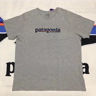 เสื้อยืดแขนสั้น ผ้าฝ้าย พิมพ์ลาย PATAGONIA ทรงหลวม สไตล์เรโทร สําหรับผู้ชาย และผู้หญิง