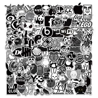 สติ๊กเกอร์ พังก์ เจดีเอ็ม, สติ๊กเกอร์กันน้ําสีดําสีขาว 50 ชิ้น, สติ๊กเกอร์แล็ปท็อปความงามสําหรับรถจักรยานยนต์