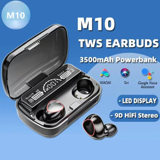 M10 TWS 5.1 หูฟังบลูทูธไร้สาย 9D HiFi พร้อมไมโครโฟน