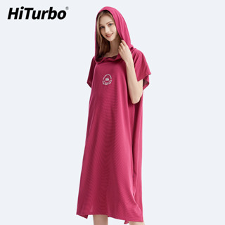 Hiturbo เสื้อคลุมกันแดด ผ้าไมโครไฟเบอร์ แห้งเร็ว สําหรับว่ายน้ํา เล่นเซิร์ฟ ดําน้ํา