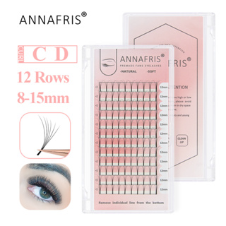 Annafris พัดต่อขนตาปลอม ขนมิงค์เทียม 3d 4d 5d 6d ก้านยาว