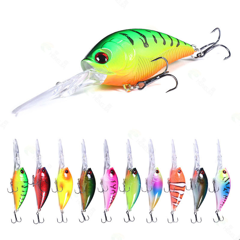 เหยื่อตกปลาพลาสติกแข็ง ลิ้นยาว 3d 12.5 ซม. 20.5 กรัม 1 ชิ้น Hard Plastic Crankbait Floating Fishing Lure – โปรปัง