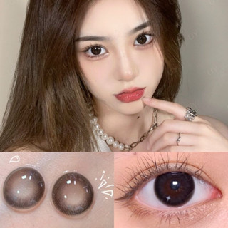 {เกรด -0.75~-8.00} Uyaai คอนแทคเลนส์ธรรมชาติ 14.0 มม. สีดํา 2 ชิ้น ต่อคู่