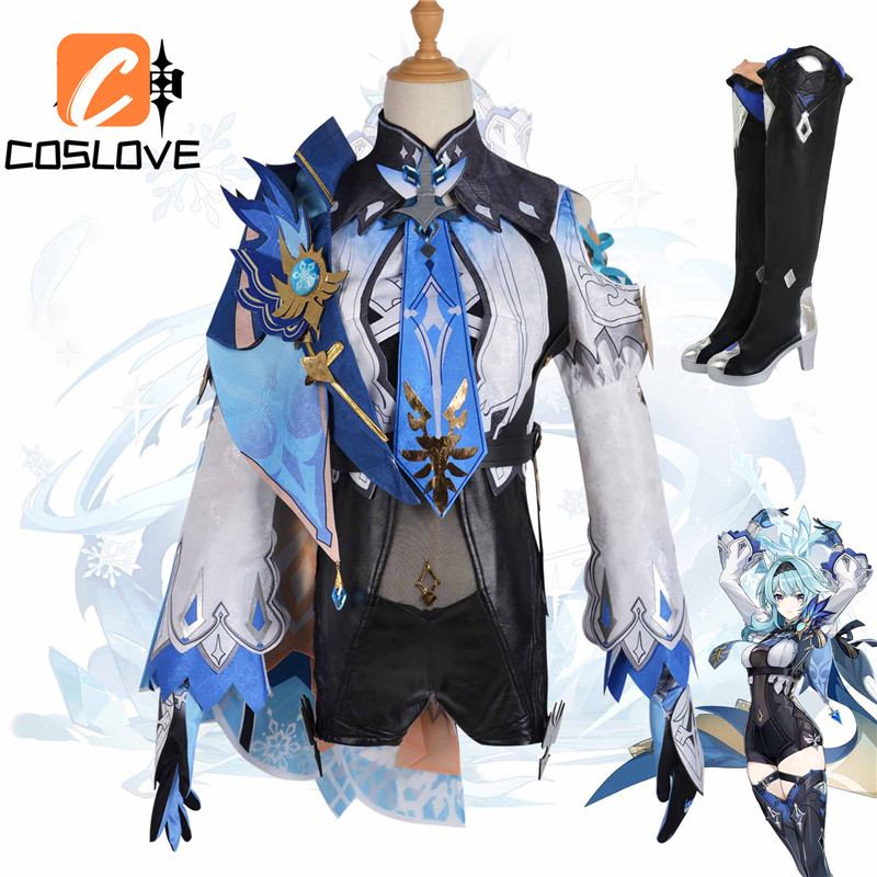 อะนิเมะ Genshin Impact Eula คอสเพลย์เครื่องแต่งกายชุดชุดสําหรับปาร์ตี้ฮาโลวีน