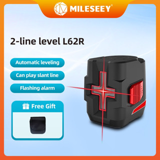 Mileseey L62R เครื่องวัดระดับเลเซอร์ แนวตั้ง แนวนอน สีแดง ใช้แบตเตอรี่ 2 เส้น สําหรับตกแต่งบ้าน