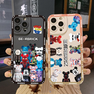 เคสโทรศัพท์มือถือ ขอบสี่เหลี่ยม ป้องกันเต็มเครื่อง ลายหมี Mickey Kaws สําหรับ Infinix Hot 12i 10S 11 10 Play 11S 10i Smart 6 HD X6511 X657B X6512 Note 12 G96