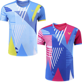 Victorys ใหม่ เสื้อแจ็กเก็ต เสื้อกีฬา แบดมินตัน แขนสั้น แห้งเร็ว ระบายอากาศ สําหรับเด็กผู้ชาย และผู้หญิง ฝึกเล่นเทนนิส วอลเลย์บอล