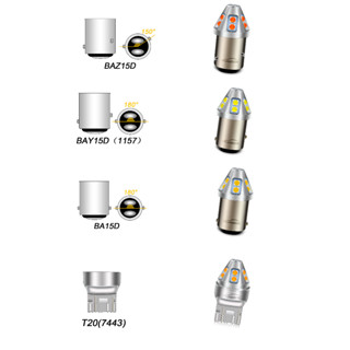 Ruiandsion หลอดไฟเลี้ยว ไฟเบรก LED 10-60V 6-30V 1157 BAY15D BA15D BAZ15D T20 7443 1800LM สําหรับรถบรรทุก 2 ชิ้น