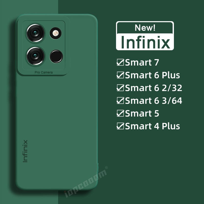 เคสซิลิโคนนิ่ม สีพื้น สําหรับกล้อง Infinix Smart 8 7 6 5 4 Plus